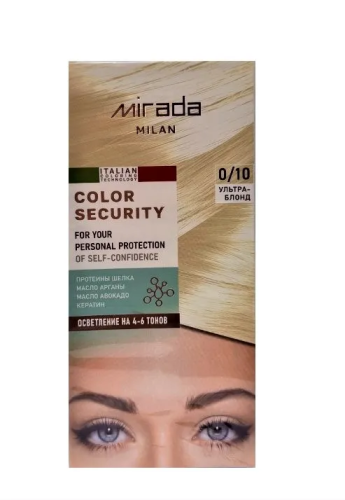 MIRADA MILAN краска д/волос с протеинами шелка кератином арганой и авокадо 0/10 ультра-блонд